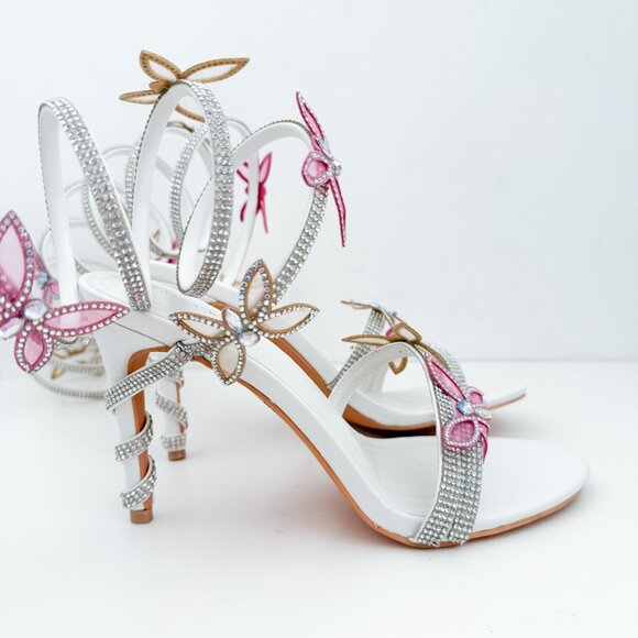AZALEA WANG FLORIANA BUTTERFLY SANDAL IN WHITE Y2K - Picture 7 of 16